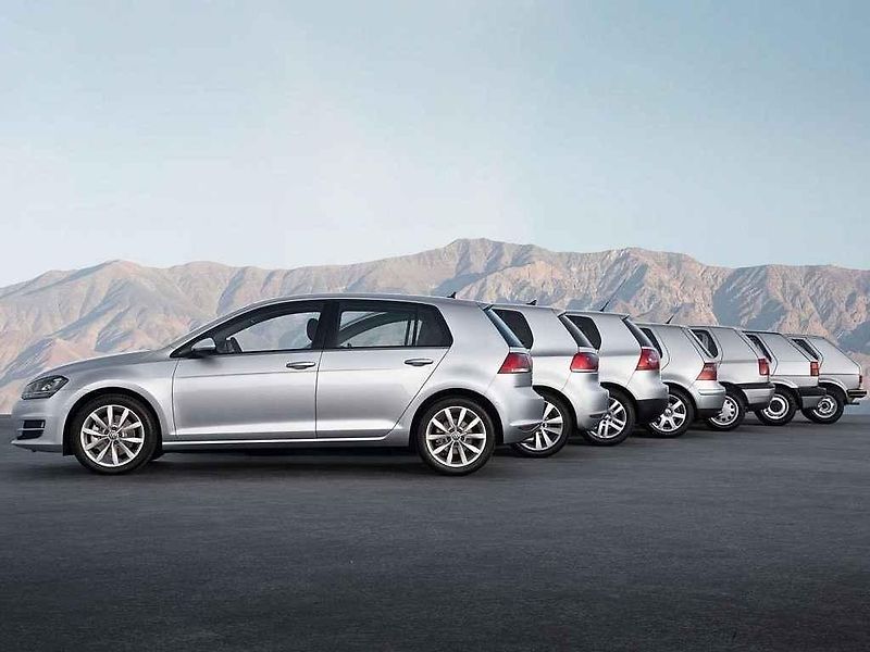 Všechny generace Volkswagenu Golf.