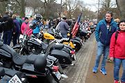 Z příjezdu spanilé jízdy motocyklů do Poděbrad.