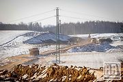 Stavba dálnice D11 u hranic s Polskem.
