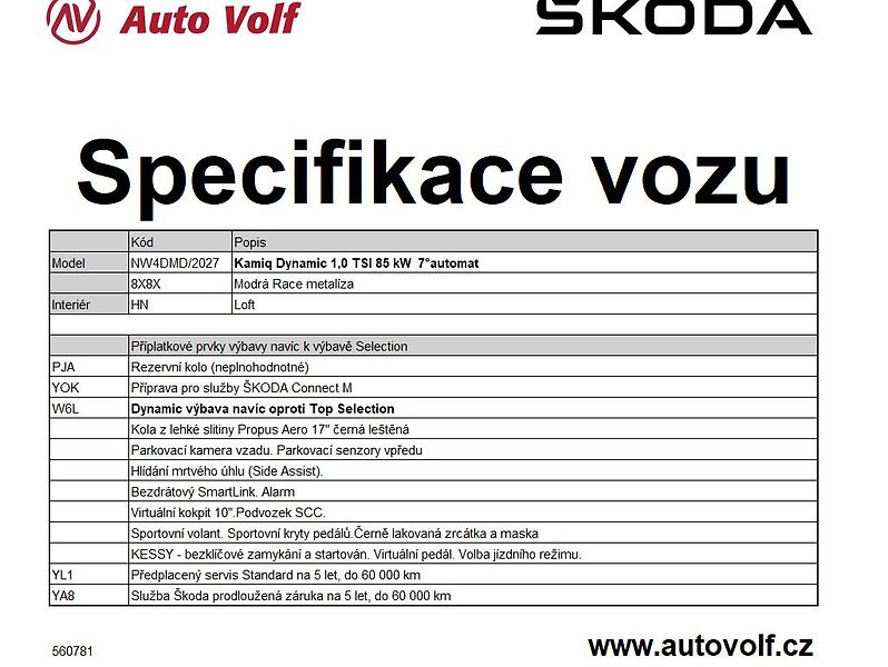 Škoda Kamiq Dynamic 1,0TSI 85kW - fotka 2 z 2