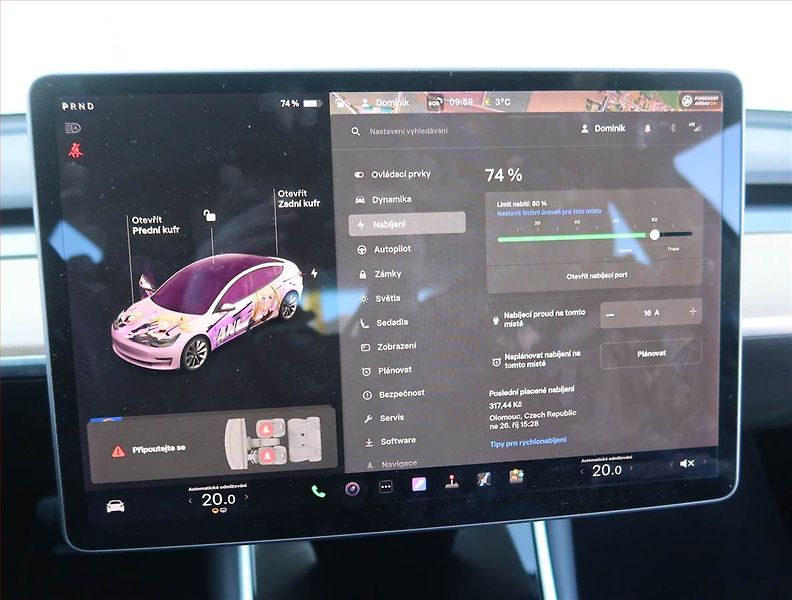 Tesla Model 3 (2019) Long Range 4WD 78kWh, SoH 92% - fotka 18 z 24