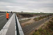 Fototermín v rámci ukázky postupu stavby dálnice D1 Říkovice–Přerov, 14. listopadu 2025, Přerov.