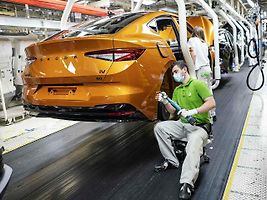 Sériová výroba modelu Škoda Enyaq Coupé iV v Mladé Boleslavi.