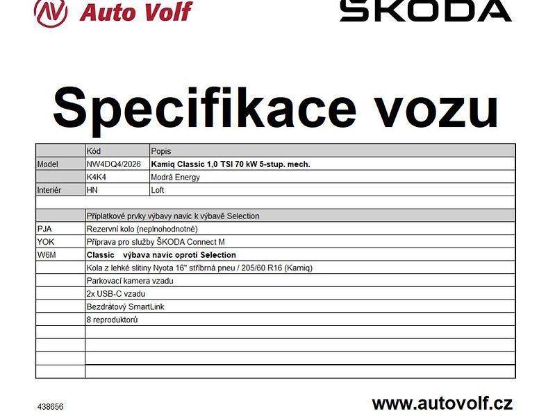 Škoda Kamiq Classic 1,0TSI 70kW - fotka 2 z 14