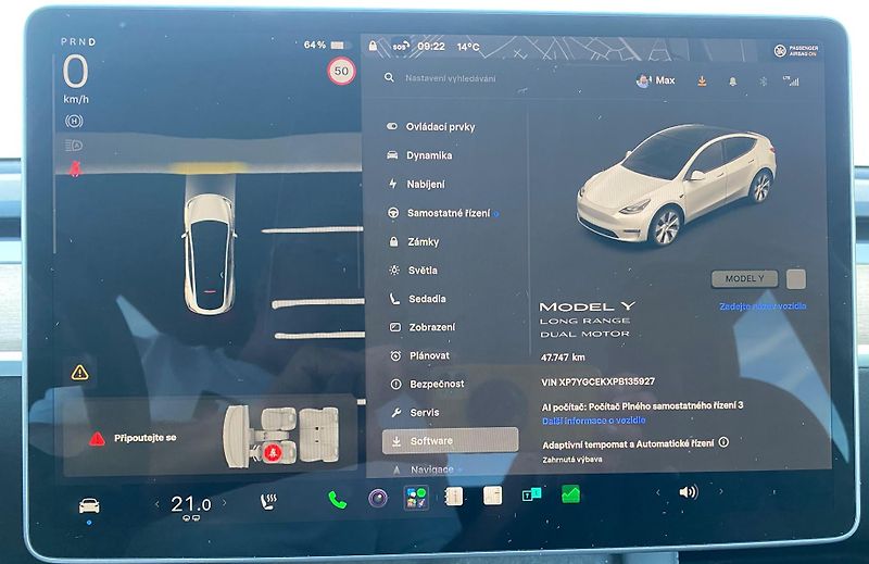 Tesla Model Y (2023) Long Range, tažné, 47 tis km - fotka 16 z 22