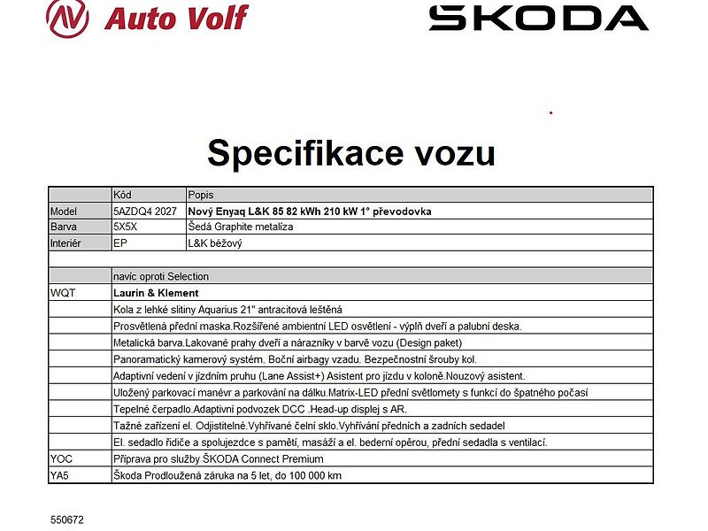 Škoda Enyaq L&K 82kWh 220kW - fotka 2 z 11
