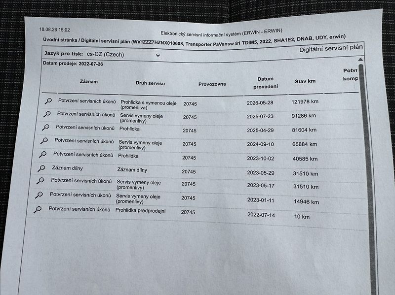 Volkswagen Transporter 2,0 TDI L1H1 DPH 1.maj původČR - fotka 49 z 50