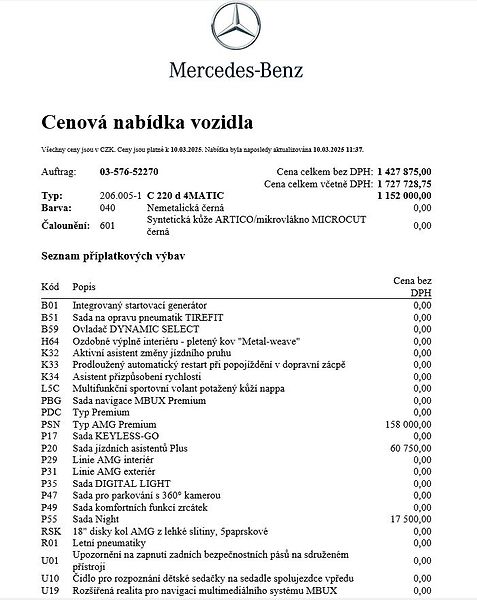 Mercedes-Benz Třídy C C 220d 4M, 1. majitel, CZ - fotka 17 z 19
