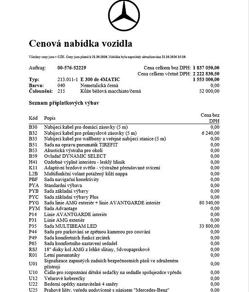 Mercedes-Benz Třídy E E 300de 4MATIC - fotografie inzerátu