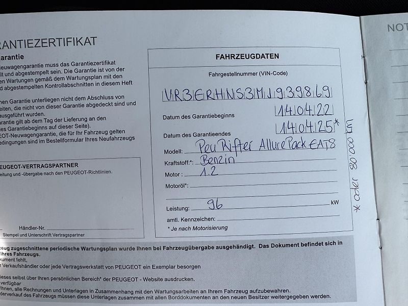 Peugeot Rifter (2022) 1,2 Aut. Allure Pack 7.Míst L2 - fotka 11 z 13