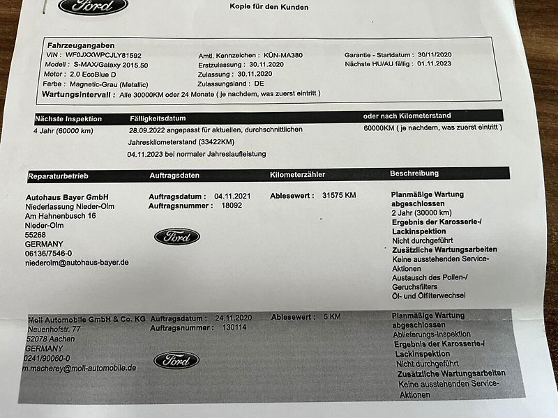 Ford S-MAX (2020) 2.0 TDCi ST Line 140 Kw - fotka 24 z 24