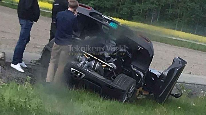 Nabouraný Koenigsegg Agera RS Gryphon.