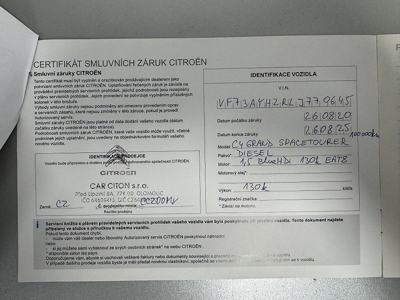 Citroën Grand C4 SpaceTourer 1.5 Blue HDi 130 EAT8 Shine P. - fotka 49 z 53