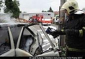 Požár elektrické Škody Favorit.