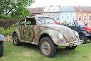 Nádherně zrenovovaný vojenský automobil Volkswagen type 82E, pro který cesta na akci do Radonic u Kadaně byla vůbec prvním dálkovým výjezdem.