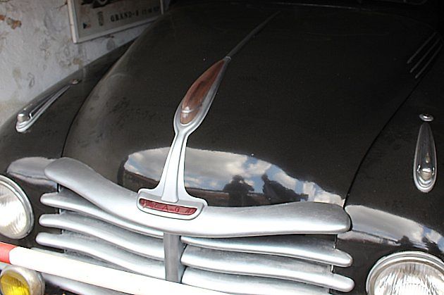 Červený štítek s názvem automobilky na kapotě, zdroj: Deník/Radek Pecák