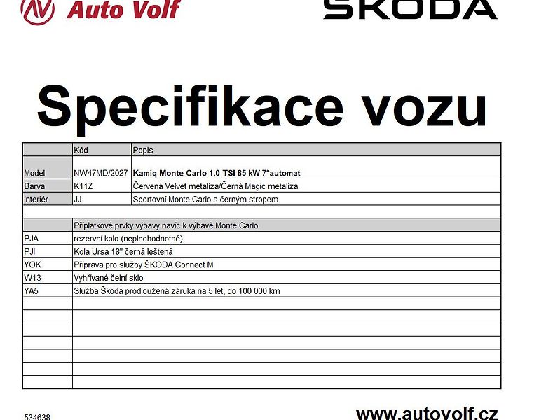 Škoda Kamiq MonteCarlo 1,0TSI 85kW - fotka 2 z 11
