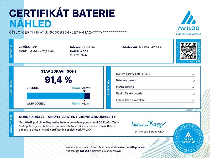 Tesla Model Y (2022) Long Range AWD SoH 91,4% - fotka 37 z 37