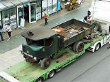 Nákladní automobil Škoda Sentinel při transportu na výstavu v rámci Městského festivalu v Drážďanech.