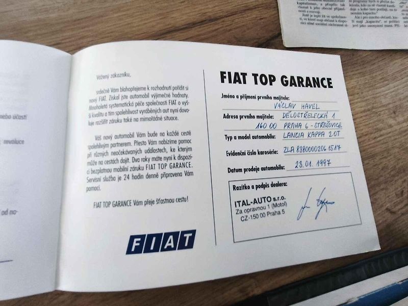 Lancia Kappa Václava Havla