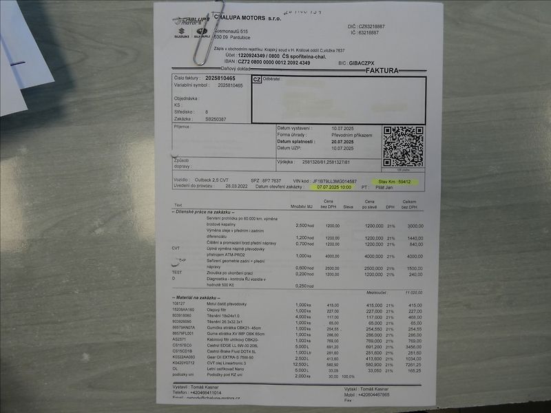 Subaru Outback 2,5 i 124kW AWD ČR,DPH,2x kola - fotka 41 z 46