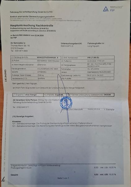 Volkswagen Sharan (2013) 2,0 TDI - fotka 15 z 15