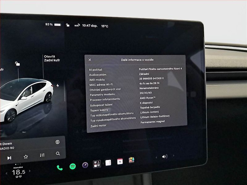 Tesla Model 3 (2023) Standard Range 60kWh, SoH 95% - fotka 29 z 31