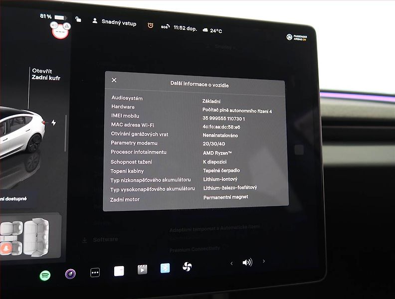 Tesla Model 3 (2023) Standard Range 60kWh, SoH 98% - fotka 29 z 32