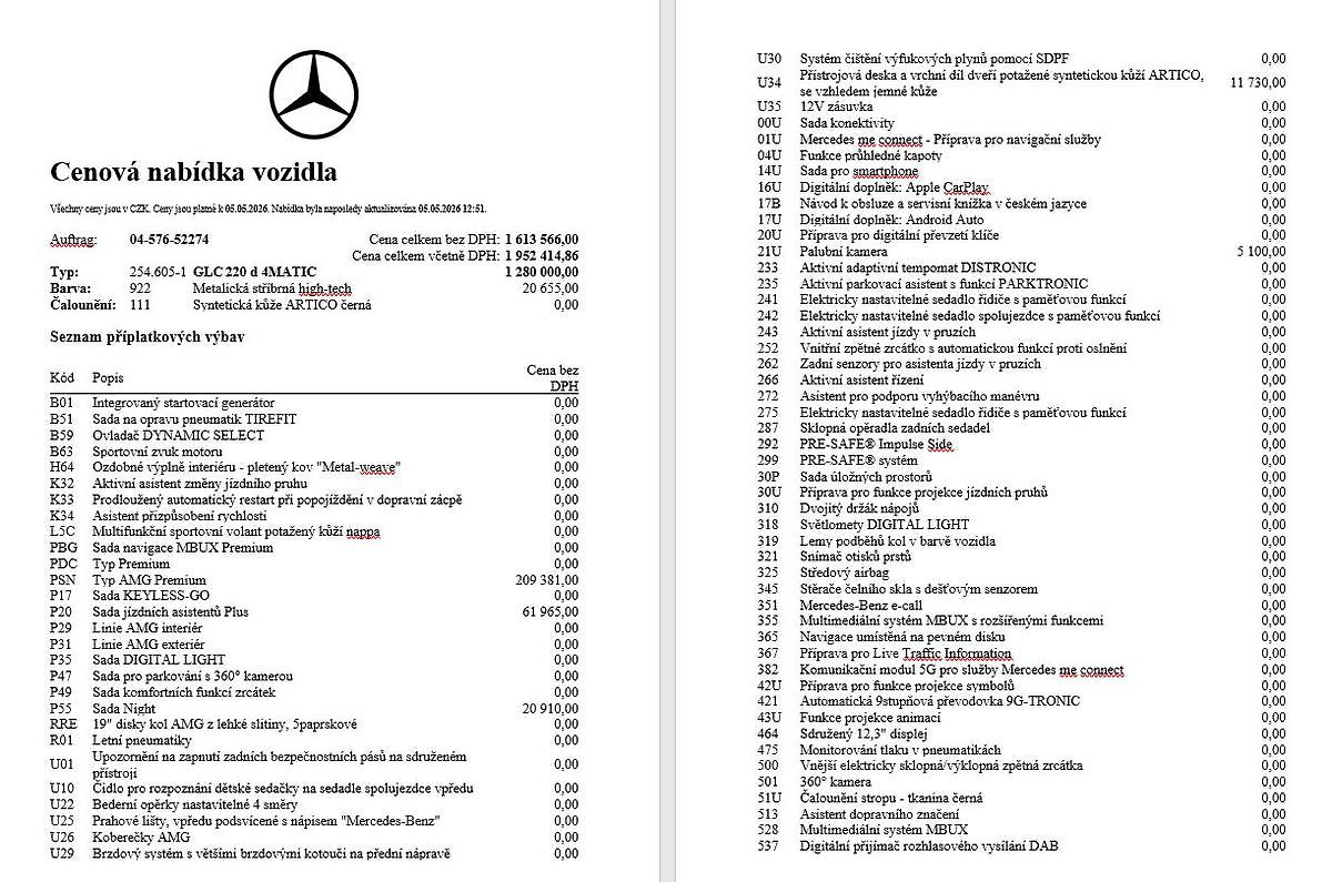 Mercedes-Benz GLC 220d 4M, 1 majitel