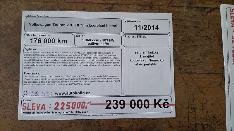 Volkswagen Touran 2.0 TDI 7míst,servisní histori - fotka 42 z 42