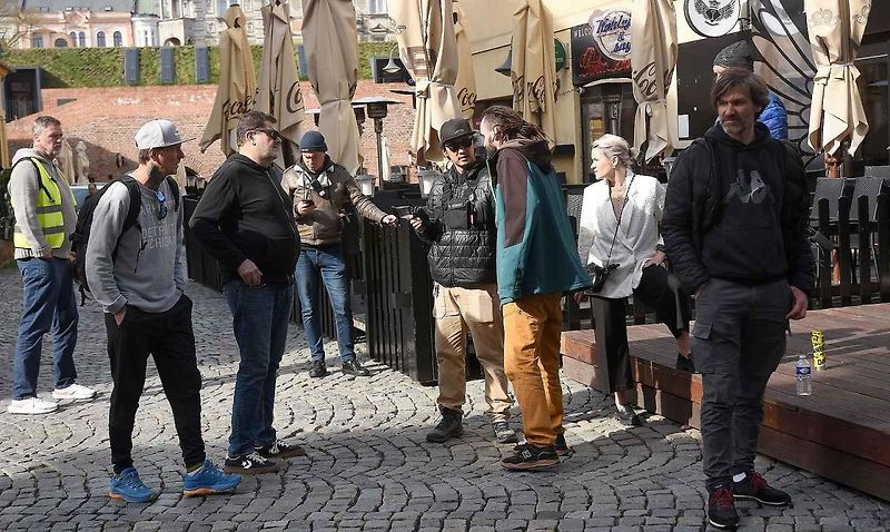 Z natáčení komedie Když se zhasne v Olomouci