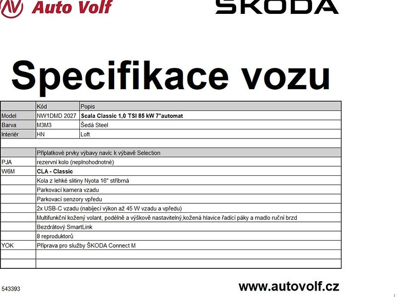 Škoda Scala Classic 1,0TSI 85kW - fotka 2 z 11