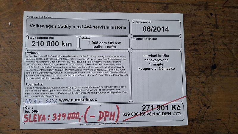 Volkswagen Caddy maxi 4x4 servisní historie     - fotka 46 z 46