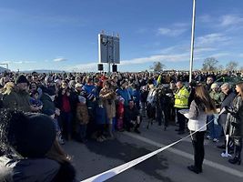 Otevření nových úseků dálnice D3 se uskutečnilo u tunelu Pohůrka v Českých Budějovích.