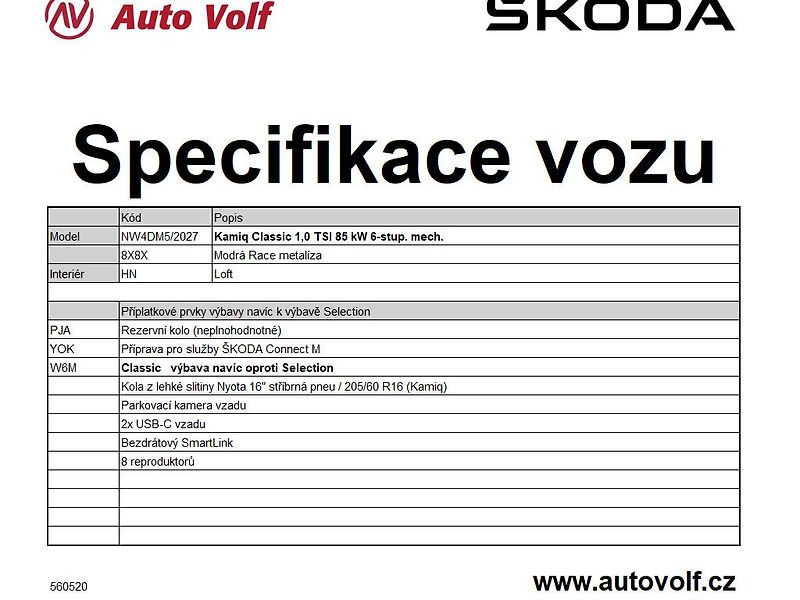 Škoda Kamiq Classic 1,0TSI 85kW - fotka 2 z 11