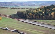 Stavba dálnice D6 u Lubence.