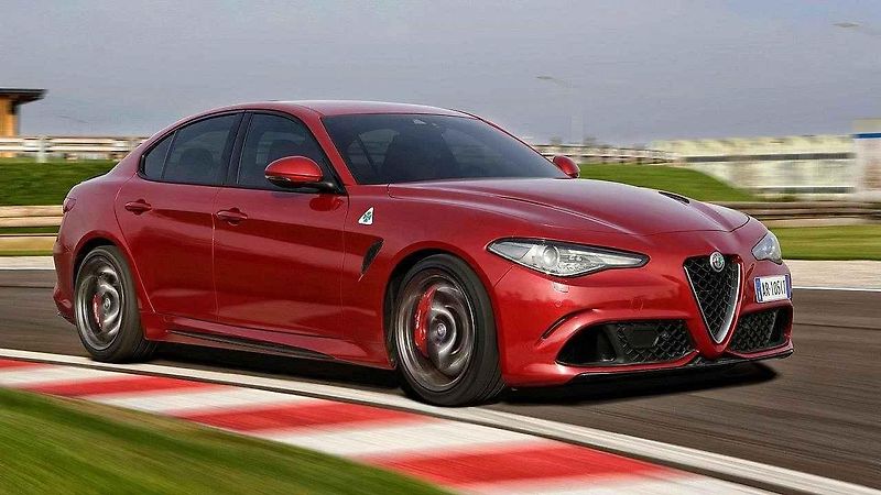 Neoficiální ilustrace Alfy Romeo Giulia Coupe Quadrifoglio.
