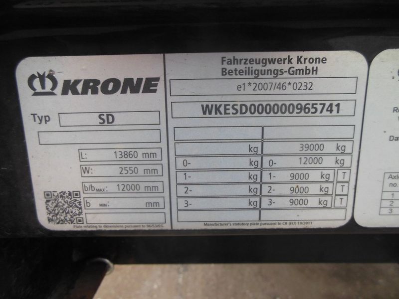 Krone SD LowDeck, Zvedací náprava - fotka 18 z 19