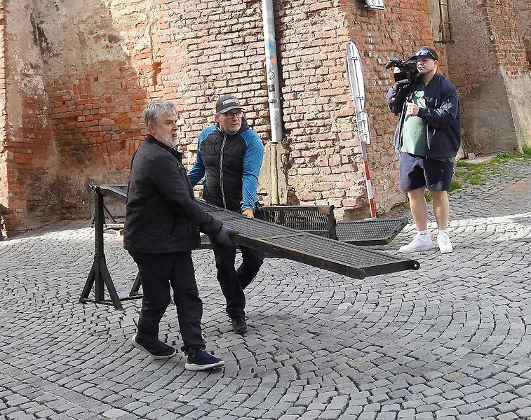 Z natáčení komedie Když se zhasne v Olomouci