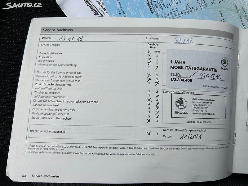 Škoda Rapid (2013) 1.2 TSi 63 KW servisní kniha - fotka 30 z 35