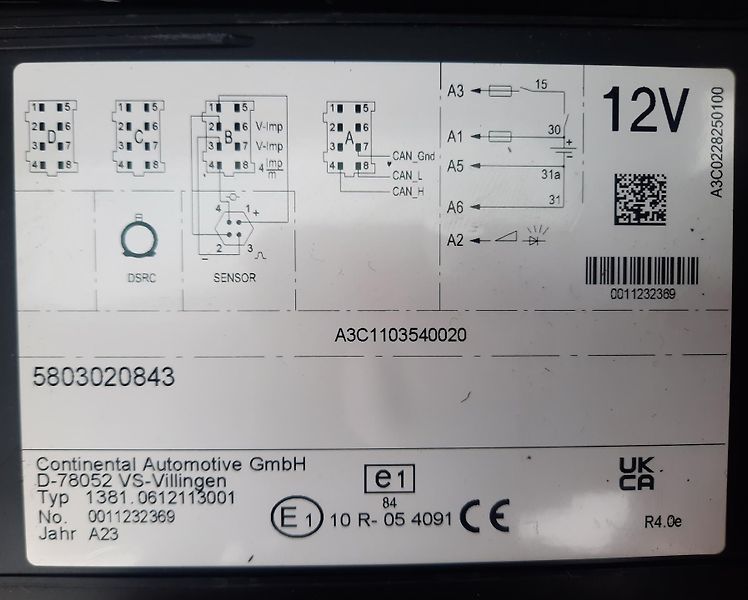 Ostatní (2025) Tacho VDO DTCO 4.1 12V , NOVÉ  - fotka 5 z 6