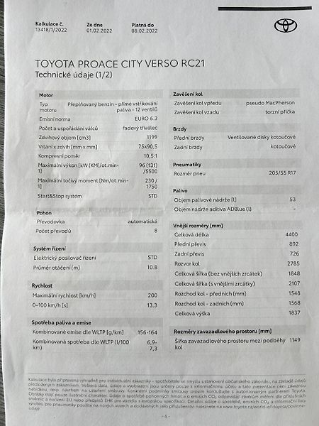 Toyota ProAce City Verso (2022) 1.2i96KW automat - fotka 23 z 26