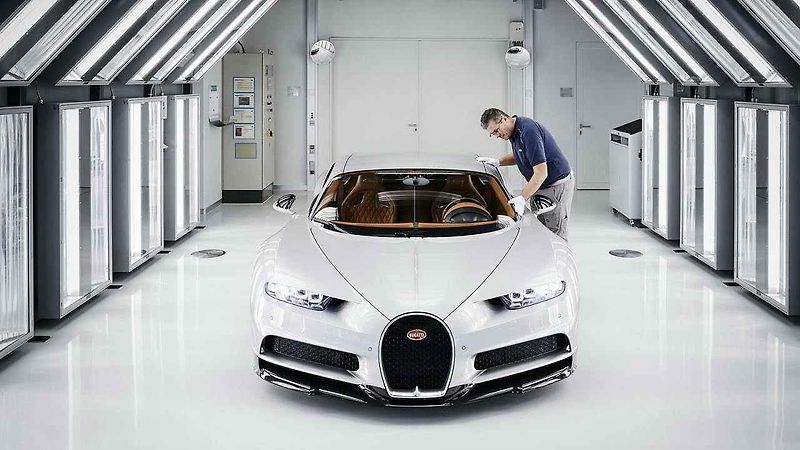 Výrobní prostory Bugatti Chiron ve francouzském Molsheimu.