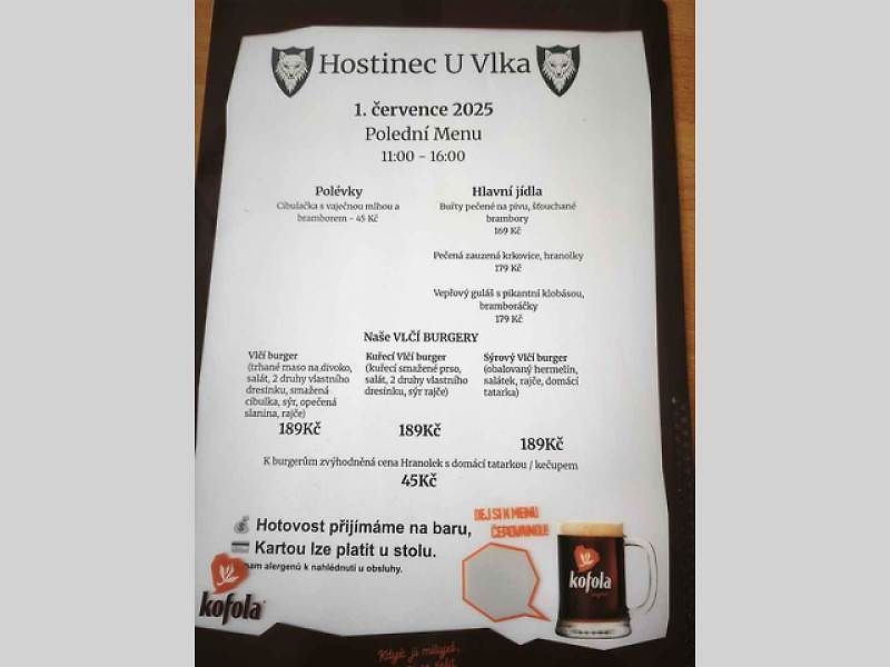 Hostinec u Vkla ve Vlkově pod Oškobrhem.