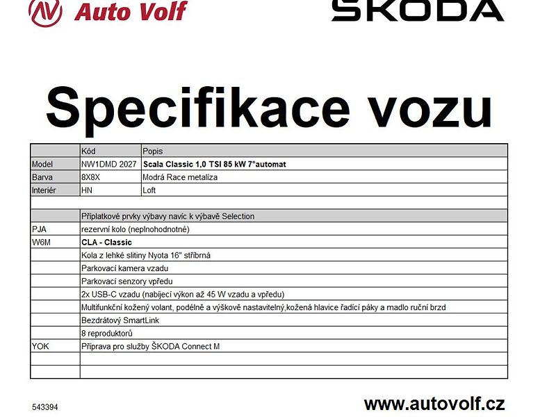 Škoda Scala Classic 1,0TSI 85kW - fotka 2 z 2