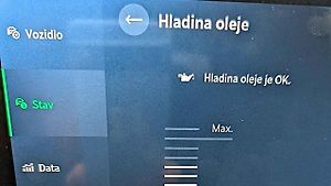 Takto se dá výška hladiny oleje v motoru zobrazit na displeji.