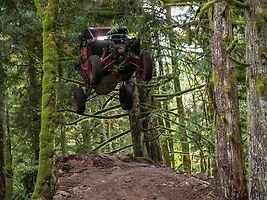 RJ Anderson za volantem upravené čtyřkolky heavily modified Polaris RZR.
