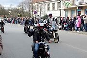 Z příjezdu spanilé jízdy motocyklů do Poděbrad.