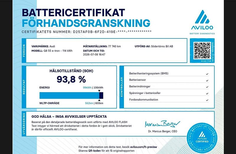 Audi Q8 e-tron 55 Sportback Q SoH 93% Kam LED - fotka 7 z 25