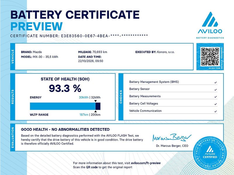 Mazda MX-30 (2020) 35,5kWh,SoH93%,HEAD-UP,KEYLESS - fotka 19 z 19